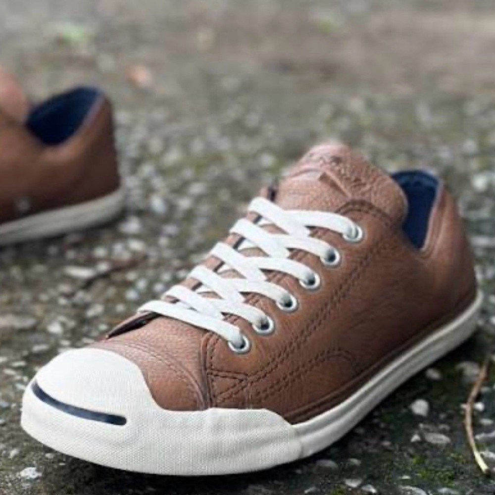Converse Jack Purcell Low Top Brown Leather Sneakers Women’s Size 5.5